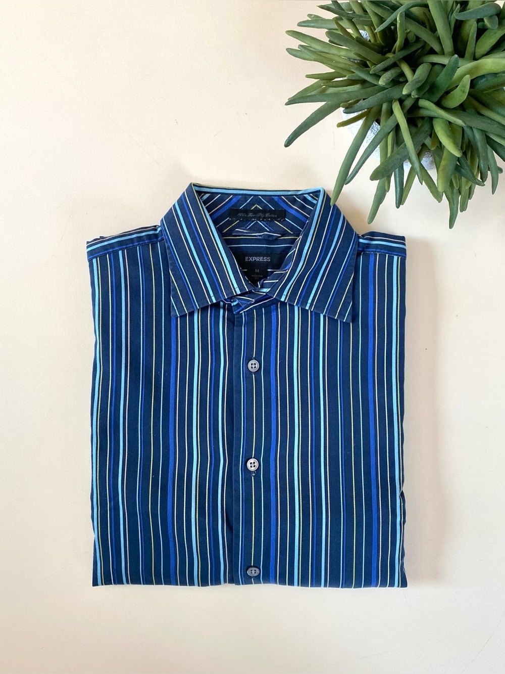 EXPRESS - Modern Fit Striped Button Up Dress Shirt